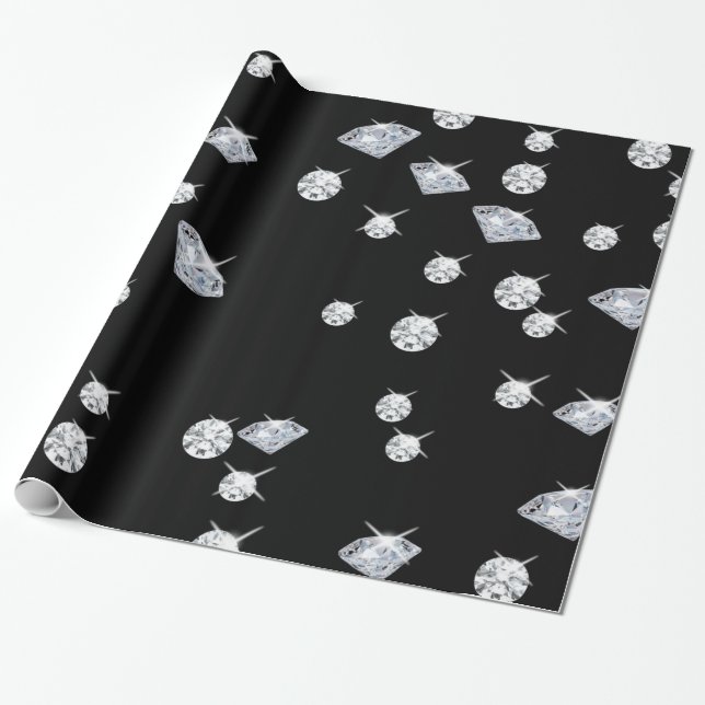 Sparkle Diamonds Wrapping Paper (Unrolled)