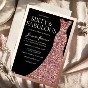 Sparkle Dress & Black 60th Birthday Rose Gold