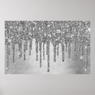 Sparkle Drip Decor   Platinum Silver Metallic Ice