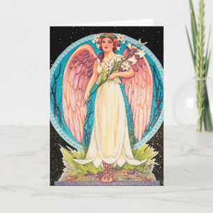 Sparkle Effect Vintage Christian Angel Card