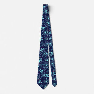Sparkle Floral Mixed SFM1.DBlue BG Tie