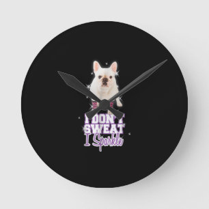Sparkle French Bulldog For Dog Lover Mum Dad Dog Round Clock