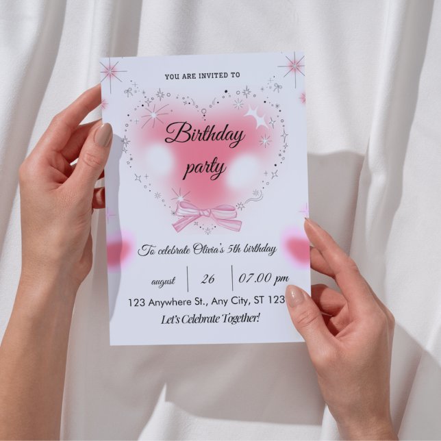  Sparkle & Fun 5th Birthday Invitation (Creator Uploaded)