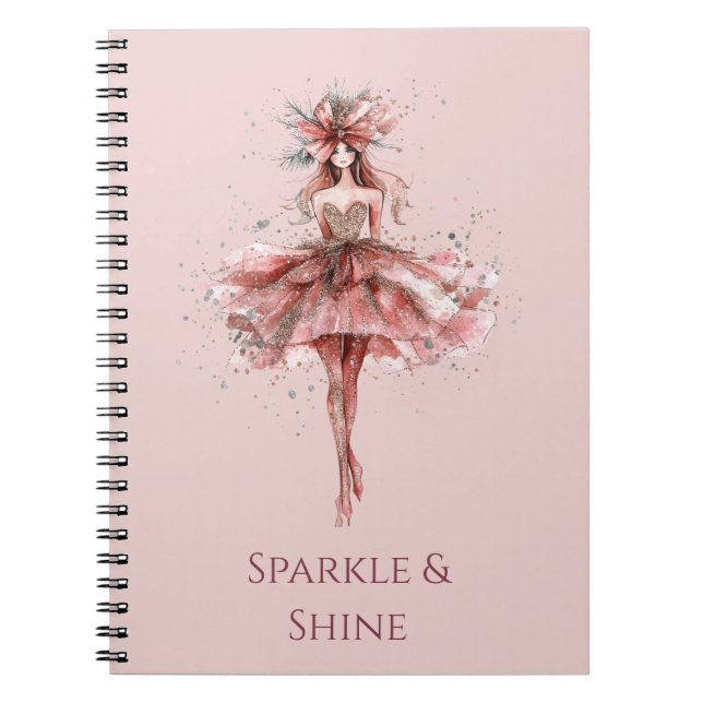 Sparkle Girl in Dress Notebook (Front)