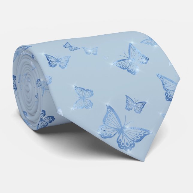 Sparkle Glam Butterflies  Tie (Rolled)