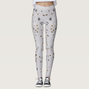 Sparkle Glam Glitter girly marble art grey Leggings
