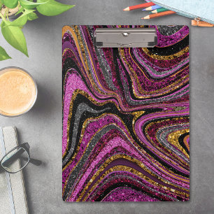 Sparkle Glam Glitter girly marble art pink Clipboard