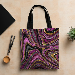 Sparkle Glam Glitter girly marble art pink Tote Bag