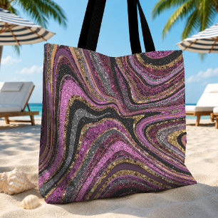 Sparkle Glam Glitter girly marble art pink Tote Bag