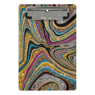 Sparkle Glam glittery girly marble art Mini Clipboard