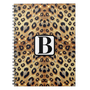 Sparkle Glam Gold Black Leopard Cheetah Print  Notebook