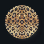 Sparkle Glam Gold Black Leopard Cheetah Print  Paper Plate<br><div class="desc">Customise with any text. Matching items are available.</div>