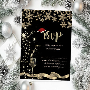 Sparkle,Glass,Snowflakes Christmas RSVP Invitation