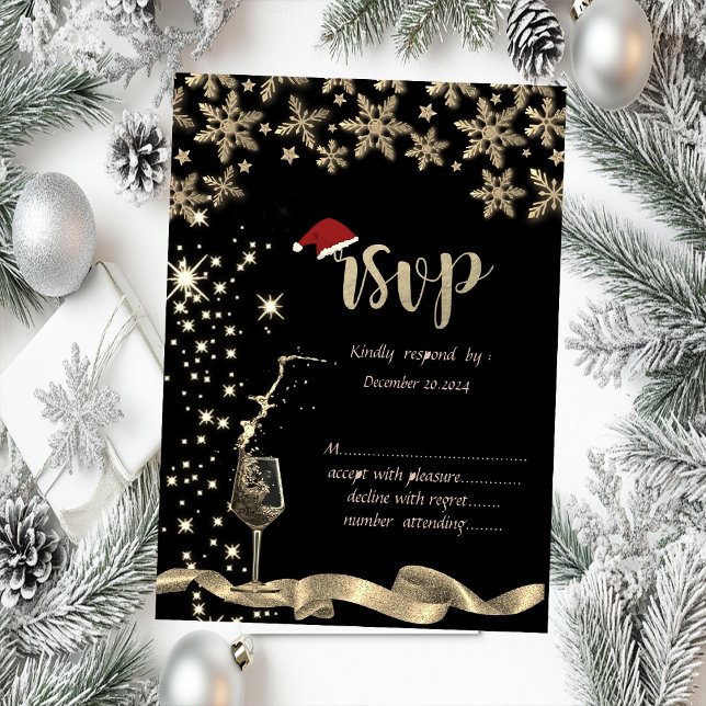 Sparkle,Glass,Snowflakes Christmas RSVP Invitation (Creator Uploaded)