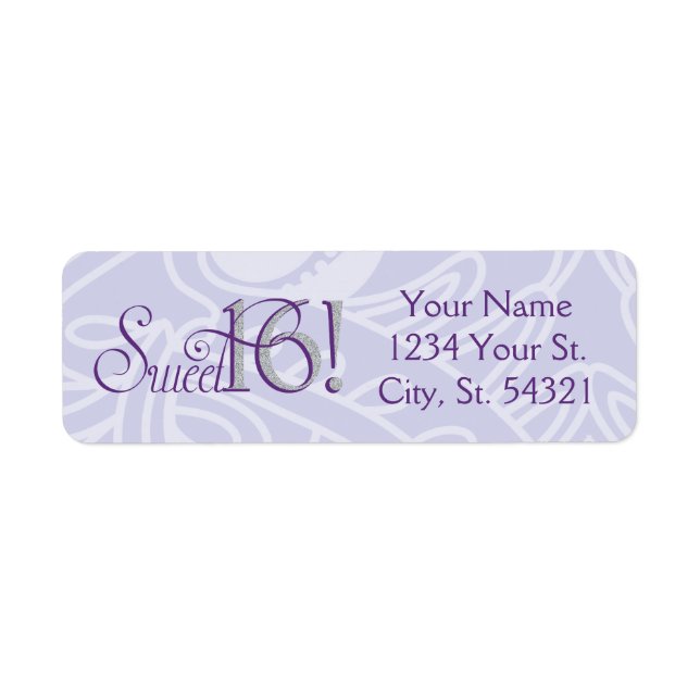 Sparkle, Glitter and Purple Address Labels (Front)