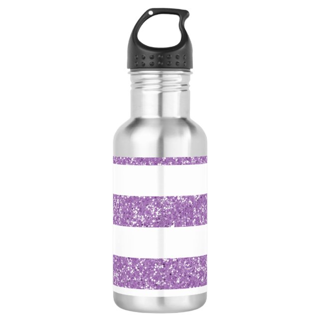Sparkle Glitter Look Stripes 710 Ml Water Bottle (Front)