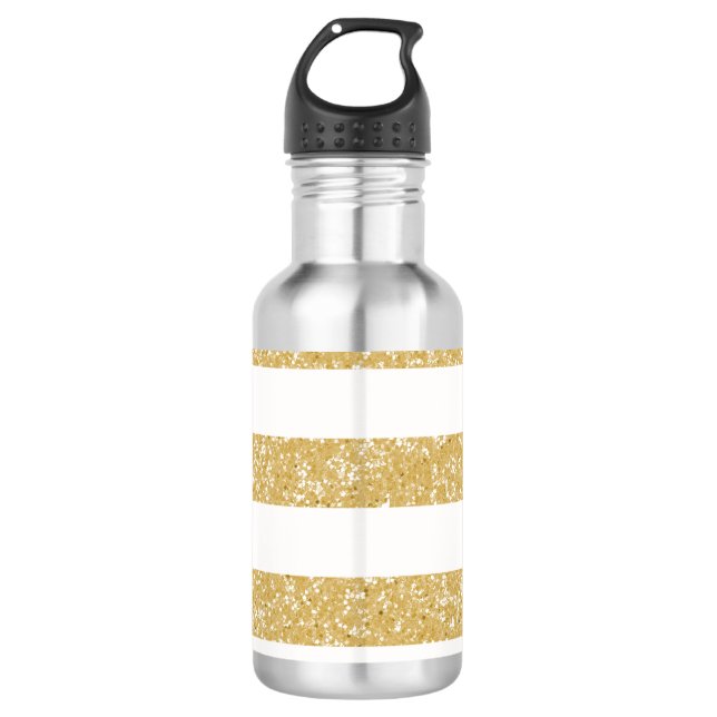 Sparkle Glitter Look Stripes 710 Ml Water Bottle (Front)