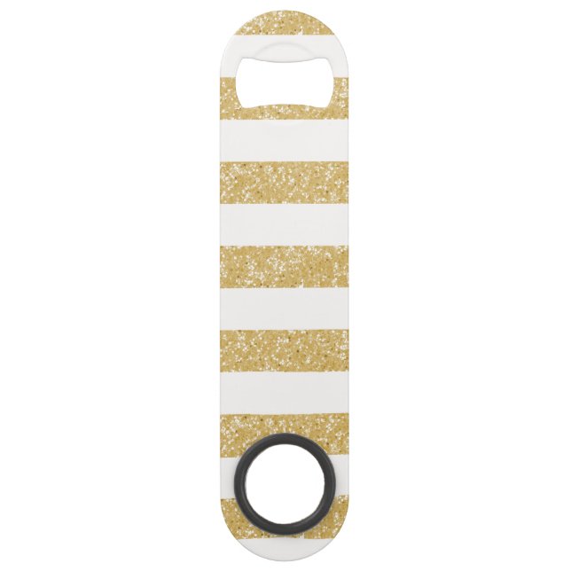 Sparkle Glitter Look Stripes Bottle Opener (Front)