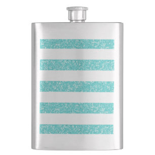 Sparkle Glitter Look Stripes Classic Flask