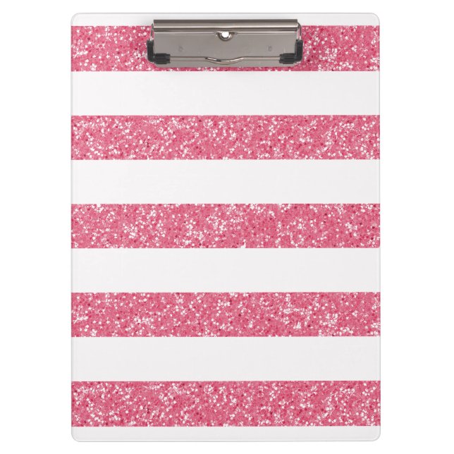 Sparkle Glitter Look Stripes Clipboard (Front)