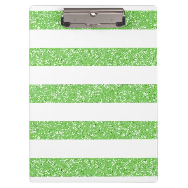 Sparkle Glitter Look Stripes Clipboard (Front)