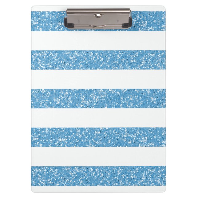 Sparkle Glitter Look Stripes Clipboard (Front)