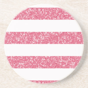 Sparkle Glitter Look Stripes Coaster