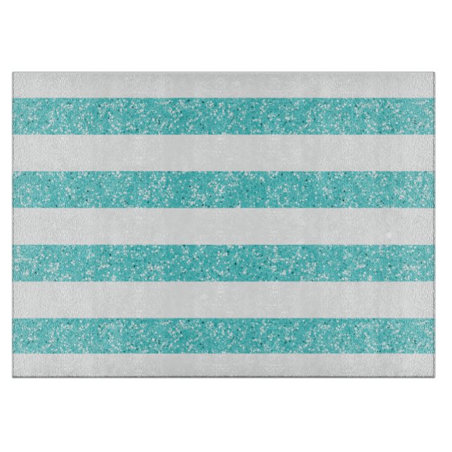 Sparkle Glitter Look Stripes Cutting Board (Front)