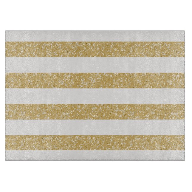 Sparkle Glitter Look Stripes Cutting Board (Front)