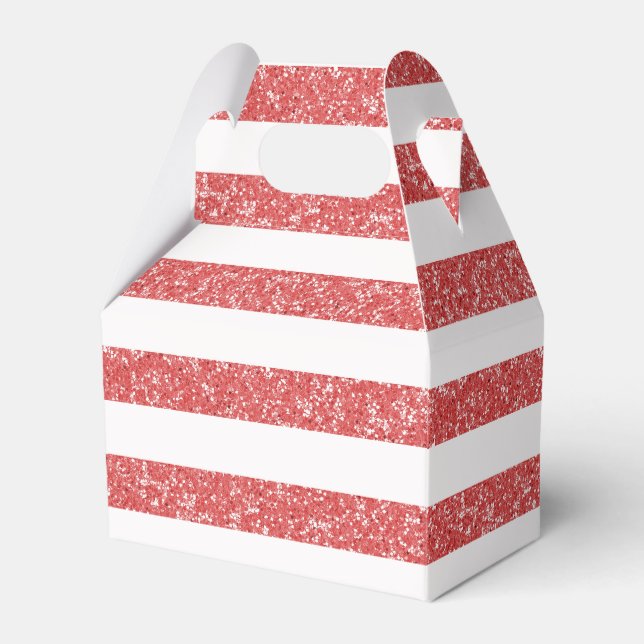 Sparkle Glitter Look Stripes Favour Boxes (Front Side)