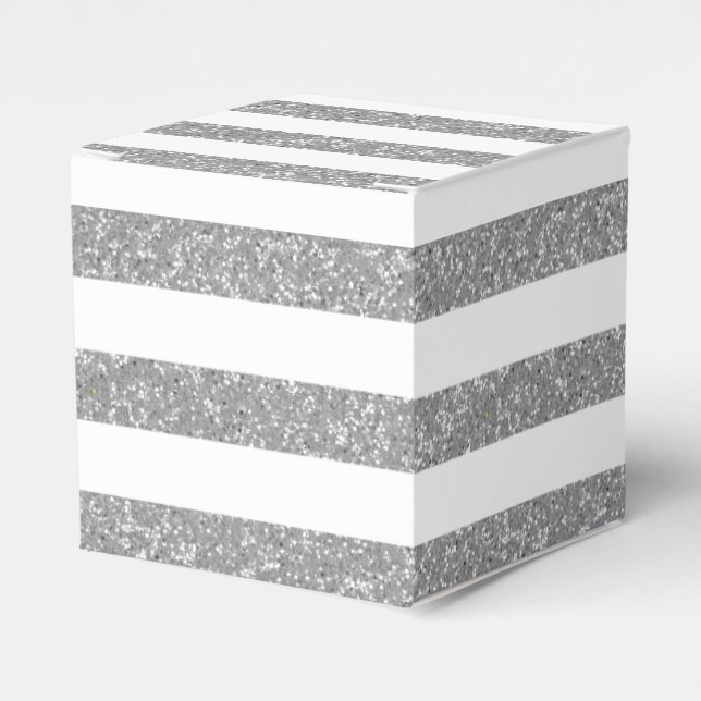Sparkle Glitter Look Stripes Favour Boxes (Front Side)