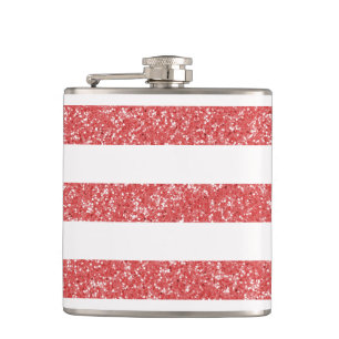 Sparkle Glitter Look Stripes Flask