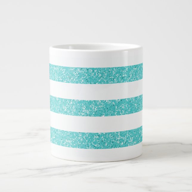 Sparkle Glitter Look Stripes Jumbo Mug (Front)