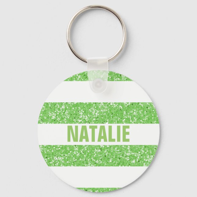 Sparkle Glitter Look Stripes Keychain (Front)