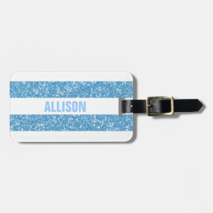 Sparkle Glitter Look Stripes Luggage Tag