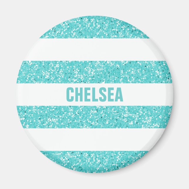 Sparkle Glitter Look Stripes Magnet (Front)