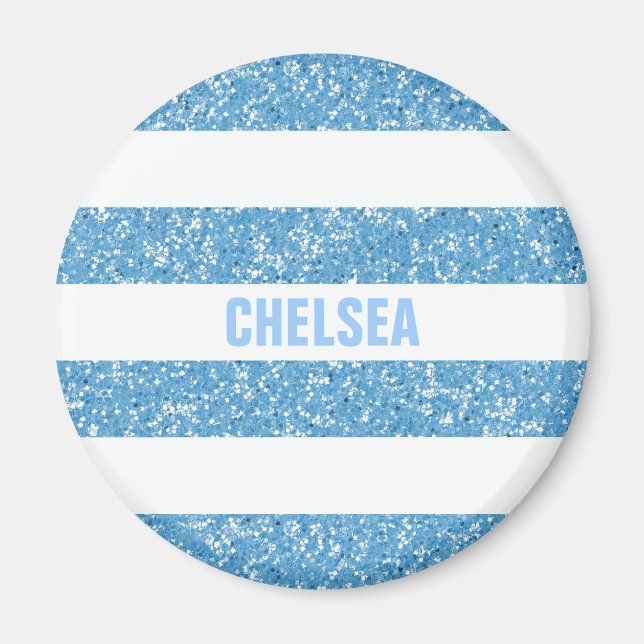 Sparkle Glitter Look Stripes Magnet (Front)