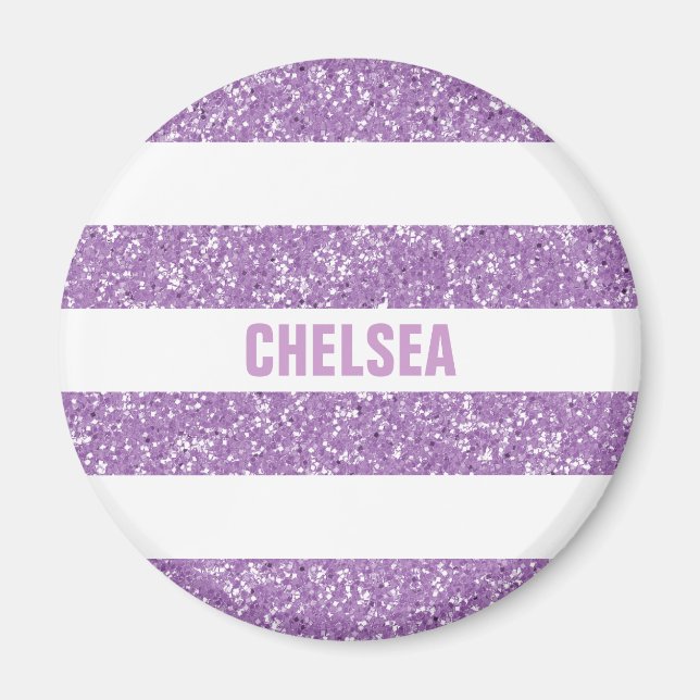 Sparkle Glitter Look Stripes Magnet (Front)