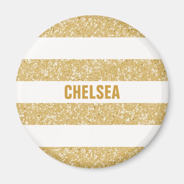 Sparkle Glitter Look Stripes Magnet (Front)
