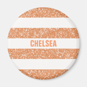 Sparkle Glitter Look Stripes Magnet