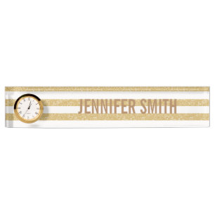 Sparkle Glitter Look Stripes Nameplate
