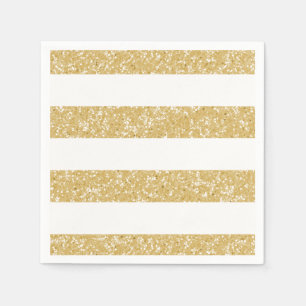 Sparkle Glitter Look Stripes Paper Napkins