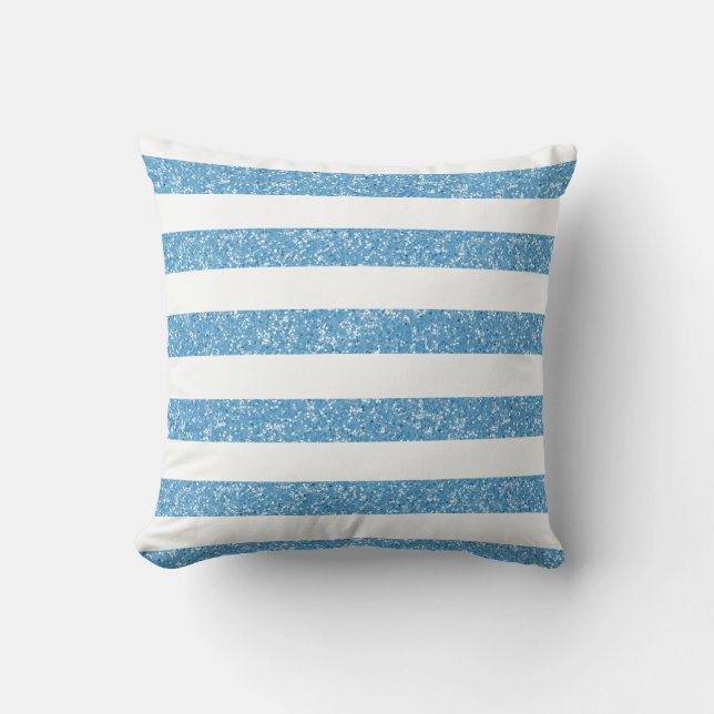 Sparkle Glitter Look Stripes Pillow (Front)