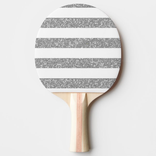 Sparkle Glitter Look Stripes Ping Pong Paddle (Front)