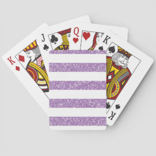 Sparkle Glitter Look Stripes Playing Cards