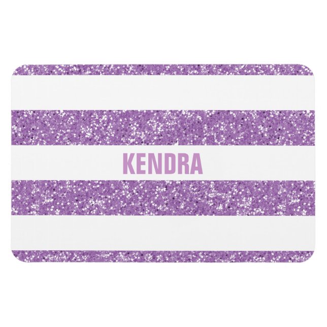 Sparkle Glitter Look Stripes Premium Magnet (Horizontal)