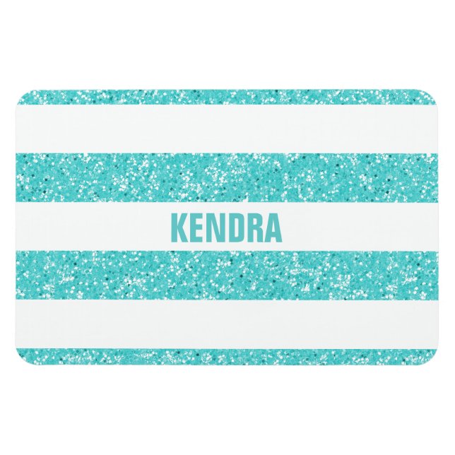 Sparkle Glitter Look Stripes Premium Magnet (Horizontal)