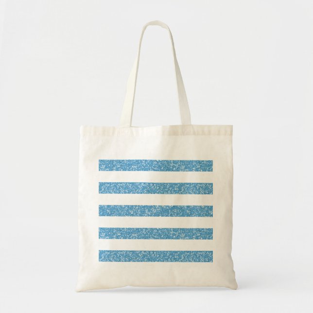 Sparkle Glitter Look Stripes Tote Bag (Front)
