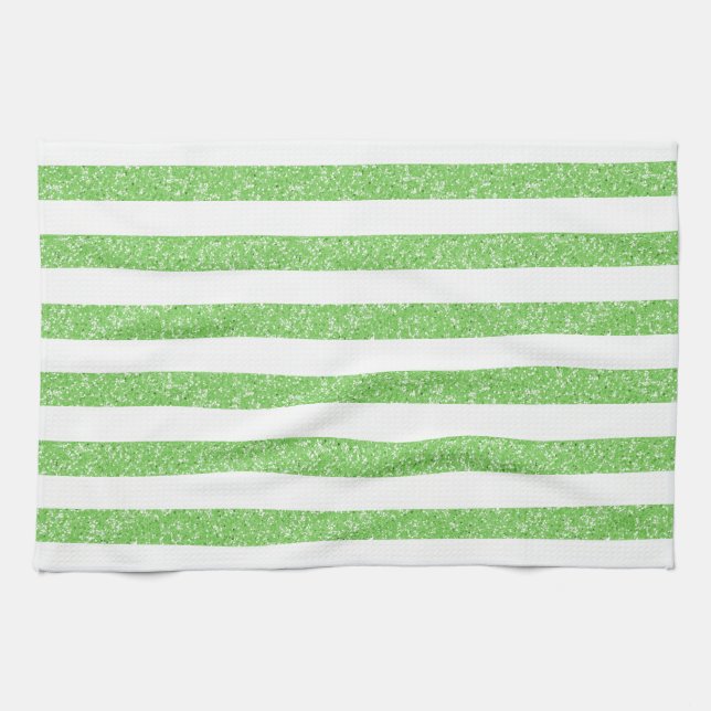 Sparkle Glitter Look Stripes Towel (Horizontal)