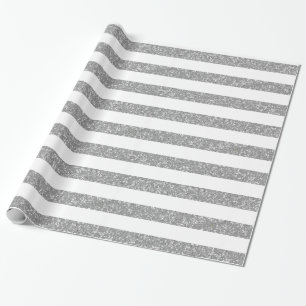 Sparkle Glitter Look Stripes Wrapping Paper